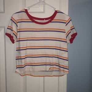 RAINBOW STRIPPED TEE